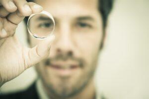 man holding ring
