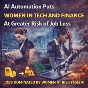 female employees in tech and finance AI-driven job losses
